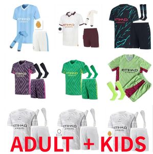 Jersey de football BERNARDO HAALAND 23 24 DE BRUYNE MANS CITIES GREALISH ALVAREZ Ederson MAHREZ Foden Gundogan J.alvarez EDERSON 2023 2024 Chemise de football hommes kit enfants