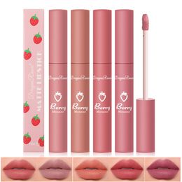 Berry Mousse Matte Lip Gloss Waterproof Long Lasting Liquid Lipstick Strawberry Lips Makeup