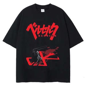 Camiseta Berserk Hombres Camiseta lavada Anime japonés Guts Camiseta gráfica Hip Hop Streetwear Verano Casual Algodón Camisetas de manga corta Wbyb 45nin