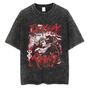 Berserk T-shirt Mannen Gewassen T-shirt Japanse Anime Lef Grafische T-shirt Hip Hop Streetwear Zomer Casual Katoen Korte Mouw Tees Wbyb 3he2s