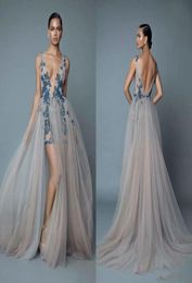 Berta robes formelles tenue de soirée robes de soirée pas cher robe de bal robes de concours dentelle robes de noiva col en V côté Split1882735