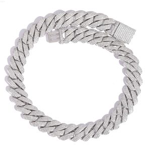 Bes Hip Hop Custom Hop 20mm 925 argent sterling Moisanite Men de chaînes Collier Bijoux Cuban Link Chain