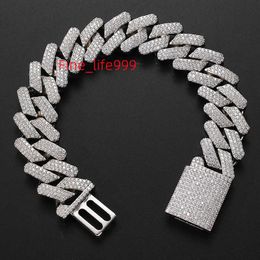 BES-joyería personalizada de Hip Hop, collar de moissanita con diamantes de cadena de eslabones cubanos de 20mm, Plata de Ley 925