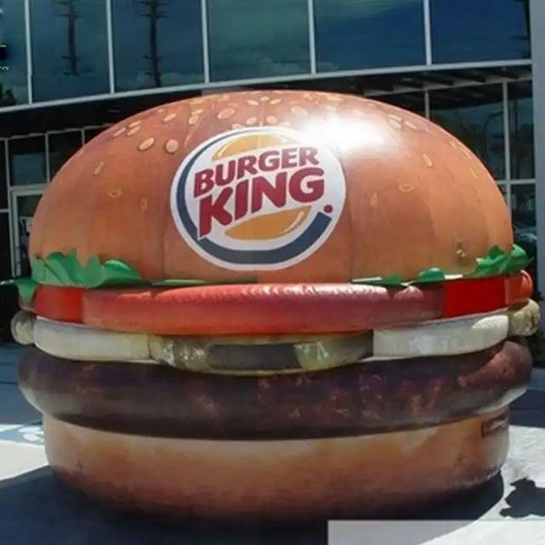 A medida 8MH (26 pies) con modelos de alimentos inflables inflables gigantes de hamburguesas gigantes con el precio de fábrica para la publicidad de la tienda de hamburguesas
