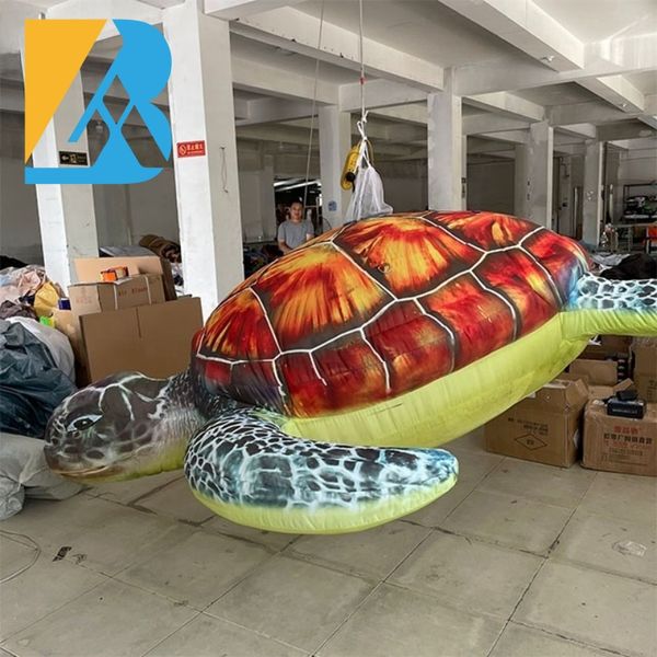 Aquarium sur mesure décoratif de 4 mètres tortue gonflable géante pour la conception de la scène
