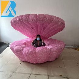 Caparazón de almeja inflable gigante rosa a medida para accesorios para fiestas de eventos