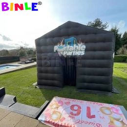 Tente de boîte de nuit gonflable noire portable sur mesure avec imprimerie de logo 10 mlx10mwx4.5mh (33x33x15ft) Big Booth gonflable cube pour disco weddin