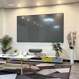 Beste 100 inch 8K HD Alr UST Optisch Fresnel Fixed Frame Screen voor Ultra Short Throw Projector 4K 3D Hide 98% Omgevingslicht