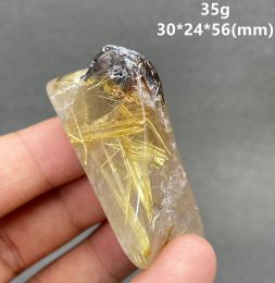 MEILLEUR!100% naturel Brésil or Rutilated Quartz Cils Crystal Spécimen minerai Crystal Rock Stones and Crystals Quartz