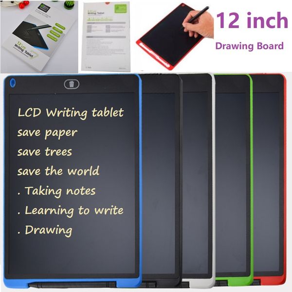 La mejor tableta de escritura LCD de 12 pulgadas, tableta de dibujo Digital, almohadillas de escritura a mano, tableta tipo pizarra electrónica portátil, tablero ultrafino