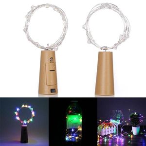 2 m 20 Mini bouteille bouchon lampe LED cordes barre décoration chaîne lumière colorée lumière terre couleur pleine haute luminosité