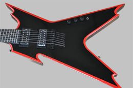 Guitare électrique classique à 7 cordes, guitare électrique en argent moulu, corps noir, matériel noir, lame d'insertion de grade 12, gratuite
