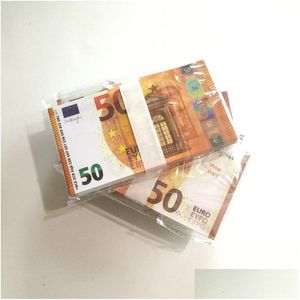 Mejores 3A Otros suministros de fiesta festiva 50 Tamaño de la barra de tallas Simación de monedas 10 20 100 Euro Fause Fake Toy Film Practice Banknotes / PA DHDLH