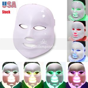 Mejor 7 colores Terapia de belleza Fotón LED Máscara facial Luz Cuidado de la piel Rejuvenecimiento Arrugas Eliminación de acné Cara Antienvejecimiento Belleza Spa Instrumento