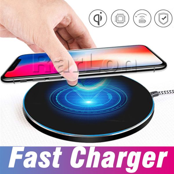 El mejor cargador Qi Fast Wireless Charging Pad Cargador portátil para iphone X 8 Plus Samsung Galaxy S8 plus S7 S6 Note8 todos los dispositivos habilitados para Qi