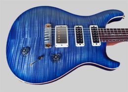 meilleure guitare de Chine en gros personnalisée 22 guitare électrique à rafale métallique bleue 2011 NOUVEAU OEM