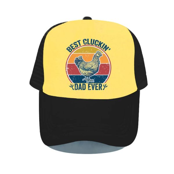 Meilleur Cluckin 'Papa jamais pour le poulet fermier Snapback Cap classique Chicken Round Père Baseball Hat Hémordi