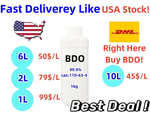 Meilleur accord pour USA 99,9% PURITY 1 4-B Glycol 14 BDO 14 BDO 14B CAS 110-63-4 1, 4-diol 1 4-butanediol 14b 1,4-butylène BDO Factory Sale directe DHL Livraison rapide comme USA Stock