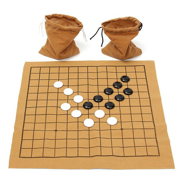 Remise Chaude Jeux familiaux amusants, jeu d'échecs Go Bang, planche en feuille de cuir suédé, jouet de divertissement éducatif pour enfants, 90 pièces