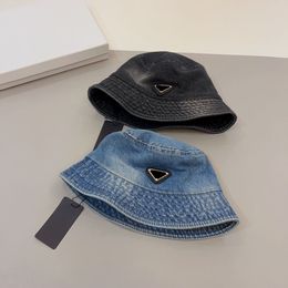 El mejor sombrero de cubo de mezclilla Venta para mujer Diseñador de moda Dupes Gorras de lujo Triángulo icónico Sombreros de ala ancha Damas