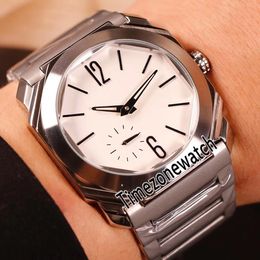 Beste editie Octo Finissimo 103011 Steel Case 41mm Wit Dial Automatic Mens Horloge 3 Stijlen RVS Horloges voor TimeZonewatch E11C3