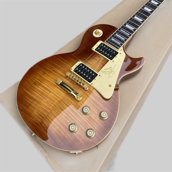 La mejor guitarra eléctrica Tiger, diapasón de madera de rosa con herrajes dorados, alta calidad 258