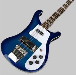 Guitare basse électrique 4003 à 4 cordes, blue burst, chevalet évolutif, touche en palissandre, Pickguard blanc
