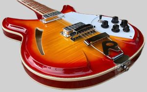 Guitare électrique 381, 12 cordes Cherry Sunrise, corps et dos en érable flammé, cordier en forme de R, guitare de qualité