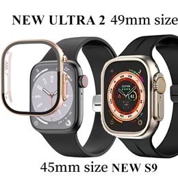 Het beste voor Apple Watch Ultra 2 -serie 9 45mm 49mm Iwatch Marine Riem Smart Watch Sport Watch Wireless Laying Riem Box Protective Cover Case Fast verzending