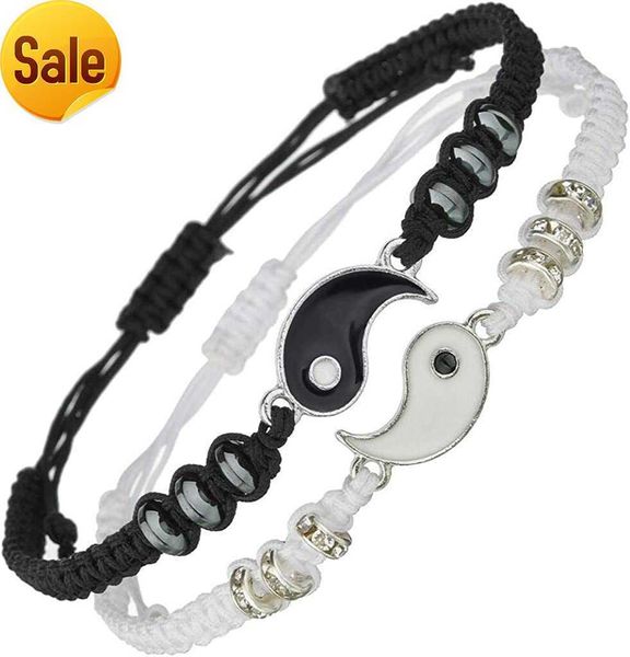 La pulsera Best Friend es adecuada para 2 pulseras de cuerda ajustable Yin Yang a juego uitablef orf riendsfr iendshipsboy friendsgirl friendsValen tinesDaygif tsz i