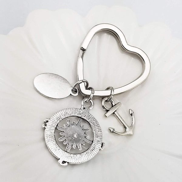 Meilleurs amis coeur ancre boussole amitié mémorial porte-clés pendentif à breloque porte-clés mode alliage bijoux Couple porte-clés