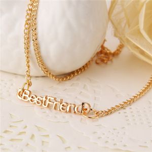 Beste vrienden brief gouden hanger ketting ontwerper vrouw legering zilveren kettingen hangers met ketting voor dames sieraden chokers mode accessoires cadeau