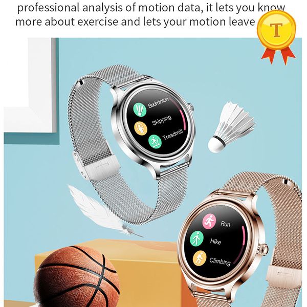 Meilleur cadeau à sa petite amie Smart Watch Watch Femmes étanche à fréquence cardiaque Pidomètre Blood Oxygène Smart Bracelet Smartwatch pour iOS