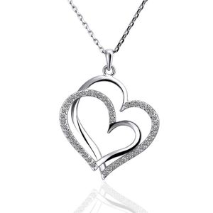 Beste cadeau wit goud witte kristallen sieraden ketting voor vrouwen dgn498 hart 18k gouden edelsteen hanger kettingen met kettingen 257t