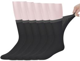 Beste Mens Bamboo Mid-Calf Diabetische sokken met naadloze teen 6 paar L-maat (Sokken Grootte: 10-13)