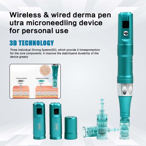 Meilleur stylo microneedling Derma Roller Pen Rechargeable Derma Microneedle avec cartouches d'aiguilles pour l'élimination des cicatrices Mésothérapie pour spa