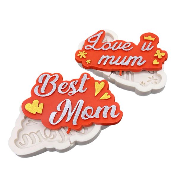 Meilleure maman Love maman de la fête des mères Silicone Sugarcraft Moule Chocolate Cupcake boulange