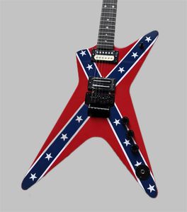 Aangepaste Washburn Dime 3ST Rebel Stealth Dimebag Darrell vliegende v elektrische gitaar 258