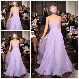 Beste nieuwe aankomst Verkoop Sweetheart een lijn volledige lengte chiffon lange lilac bruidsmeisje jurken sexy prom jurken