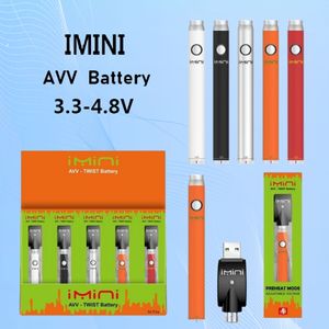 Mejor original Imini 380mah batería de precalentamiento de voltaje variable e cigarrillo 510 hilo para cartuchos de vape de aceite espeso 3.3-3.8-4.3-4.8v para vapor en caja de presentación Vapor