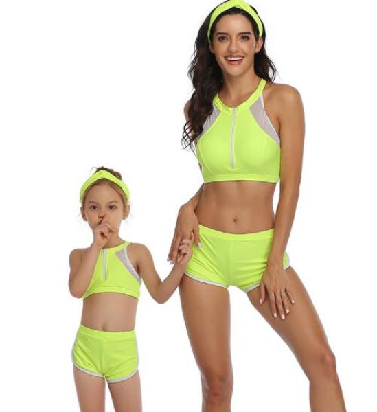 Parent enfant maillots de bain européen américain maillots de bain sous filles femmes enfants sexy yakuda flexible élégant imprimé léopard bikini costume ensembles