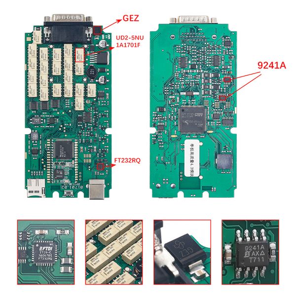 Meilleur PCB à carte unique TCS Multidiag Pro + Bluetooth 4.0 FW 3201 NEC RELAY OBDII SCANNER V2021.11 TRAVAIL DU CHARM