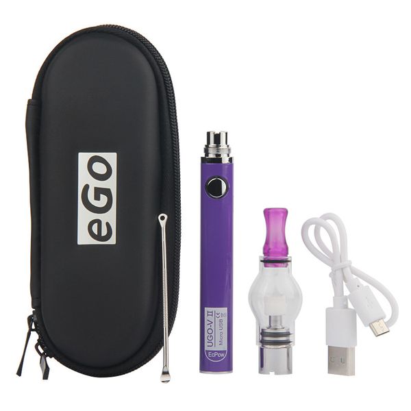 Dab Pens Dome Kit de globe en verre coloré Dabber Tool Attachments avec micro USB Passthrough UGO VII Batteries