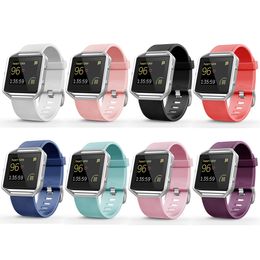 Beste Kwaliteit 8 Kleuren Luxe Siliconen Horlogeband Vervanging Polsband Silicon Strap voor Fitbit Blaze Smart Watch Armband