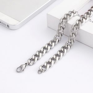 meilleure qualité 8mm 24 pouces bijoux ton argent acier inoxydable poli NK chaîne gourmette lien collier mens garçons femmes cadeaux