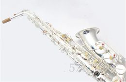 Kwaliteit Alto Saxofoon Verzilverd A-W037 E-platte muziekinstrument met case Mondstuk Reed Neck Professional Grad