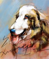 La meilleure qualité Peintures à l'huile animale decores Cartoon Dog Art Peintures sur toile pour la maison Décoration murale 1pc Soutien Droppshipping