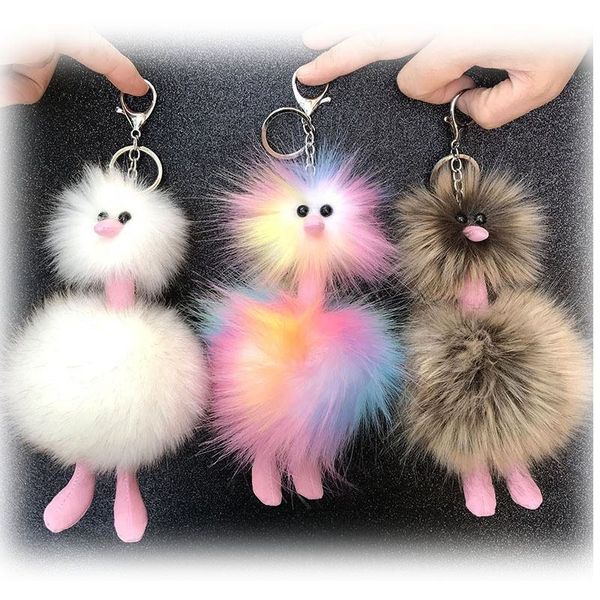 Série d'animaux de meilleure qualité Autruche Pompom Pendant Toys Toys Cartoon Ostrich Autruch Mini en peluche sac de trèfle