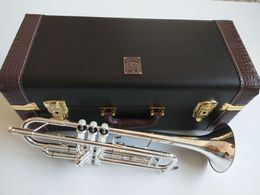 Melhor qualidade B trompete plano banhado a prata genuíno LT180S-37 instrumento musical de trompete tocando latão de qualidade profissional