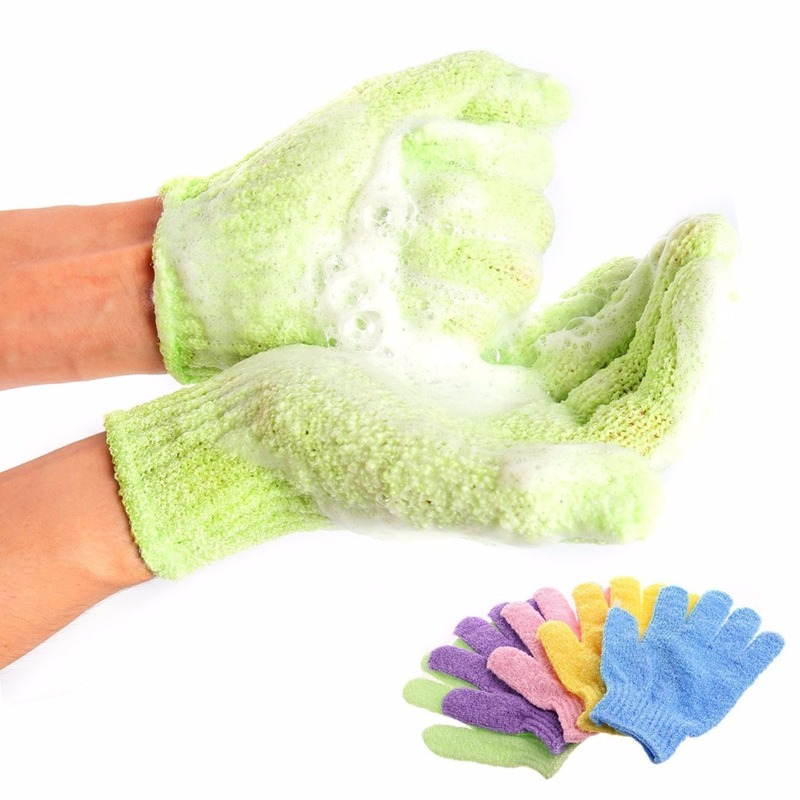 Bestkvalitetsbad för skalning av exfolierande Mitt Glove Scrub Gloves Resistance kroppsmassage svamp tvätt hud fuktgivande spa skum